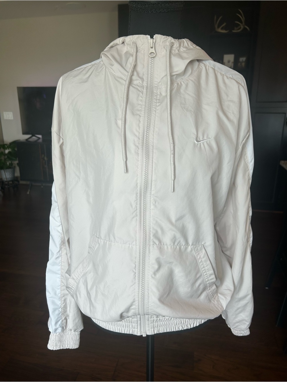 Nike Cream Women's Hooded Small Lightweight Jacket Athletic